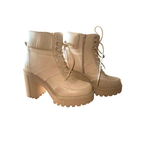 Madden Girl Rogue Ankle Boots Putty Platform Lug Sole Lace-Up Women’s Size 10 - Picture 7 of 9